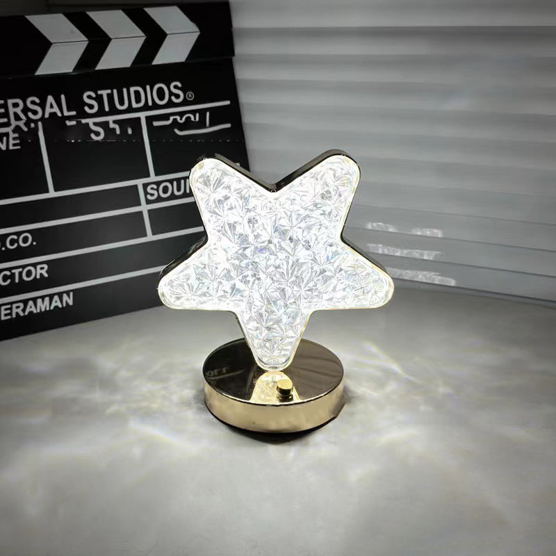 Star Acrylic Metal Bedroom Table Lamp