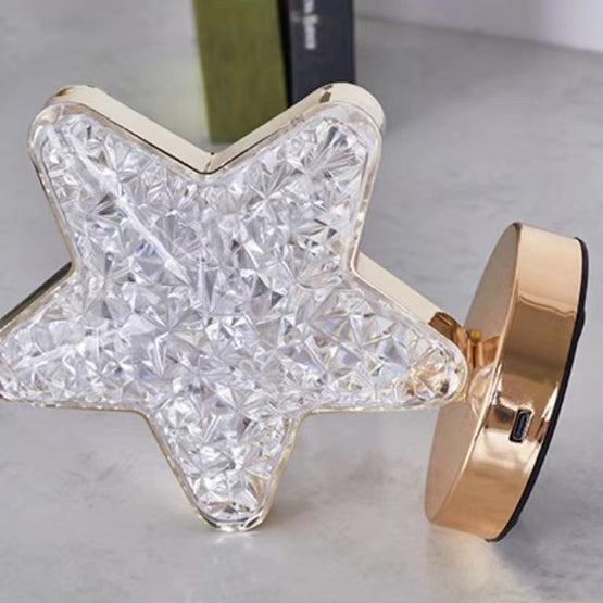 Star Acrylic Metal Bedroom Table Lamp