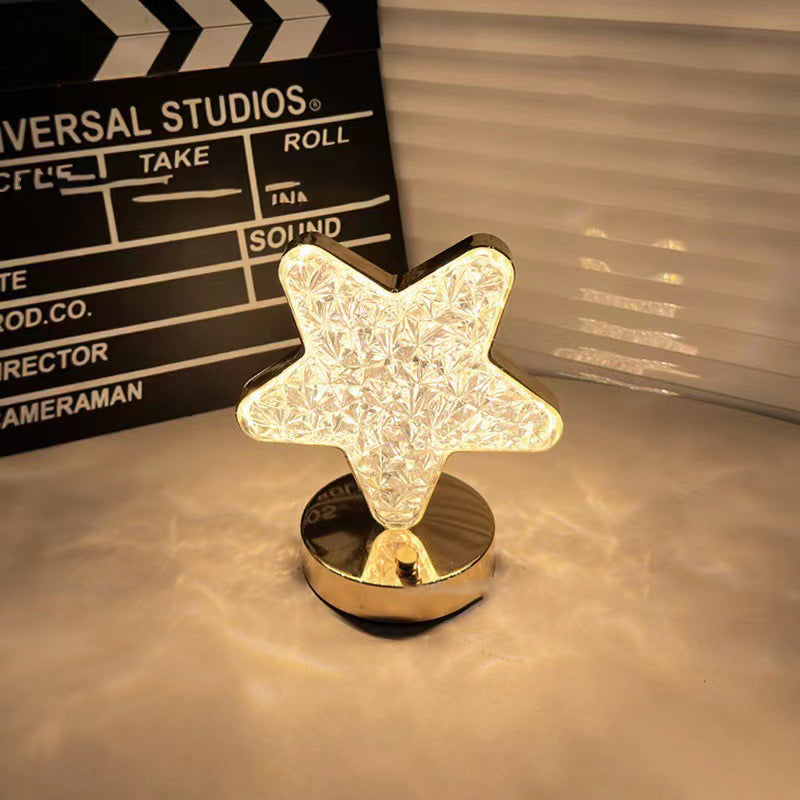 Star Acrylic Metal Bedroom Table Lamp