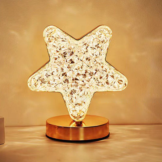 Star Acrylic Metal Bedroom Table Lamp
