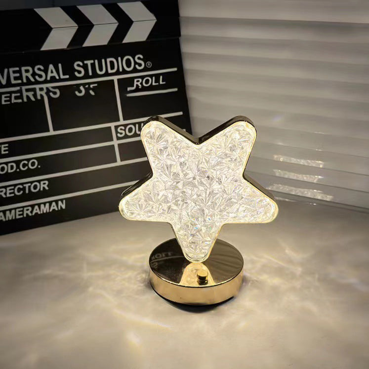 Star Acrylic Metal Bedroom Table Lamp