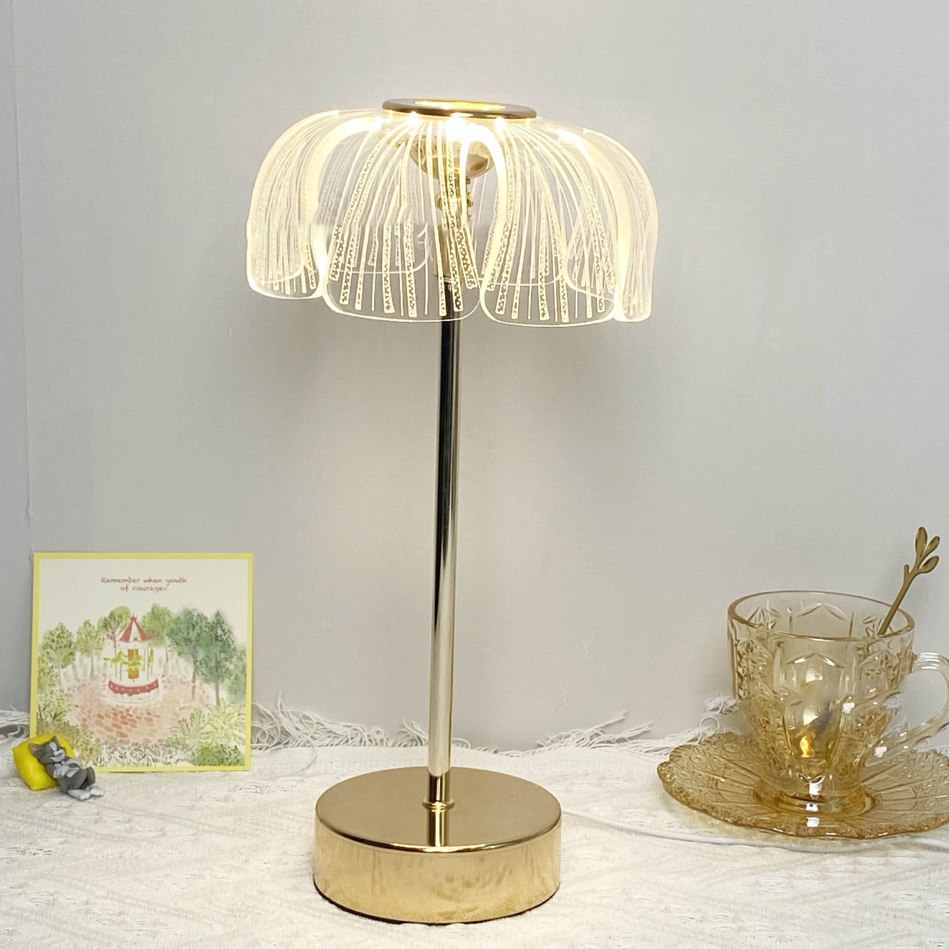 Round Petal Hardware Acrylic Table Lamp