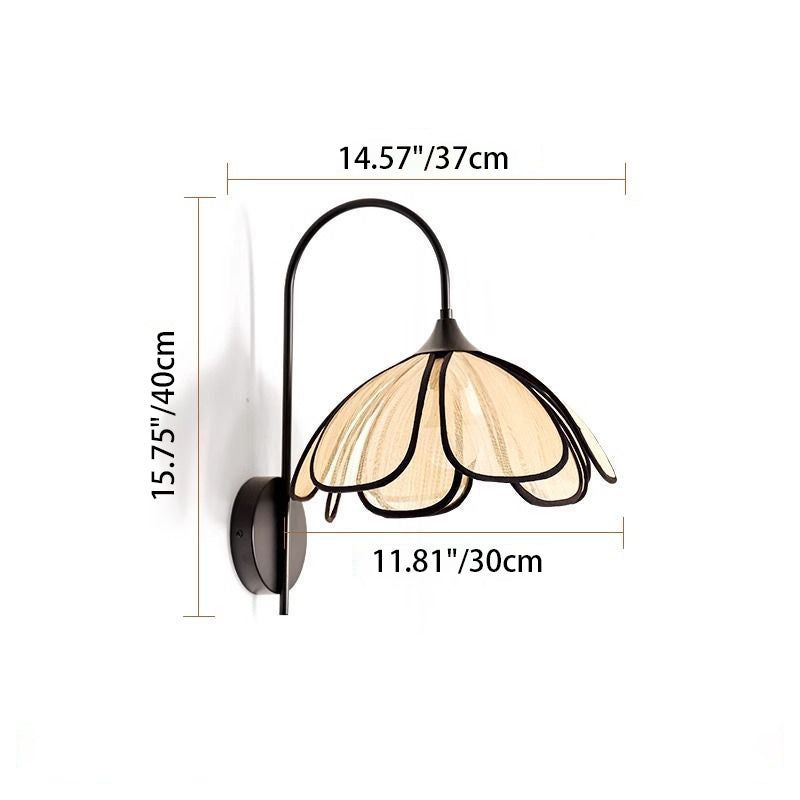 Dome Petal Fiber Woven Wall Lamp