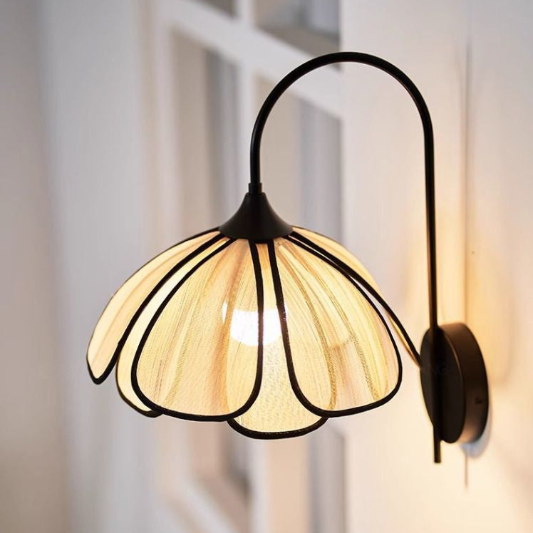 Dome Petal Fiber Woven Wall Lamp