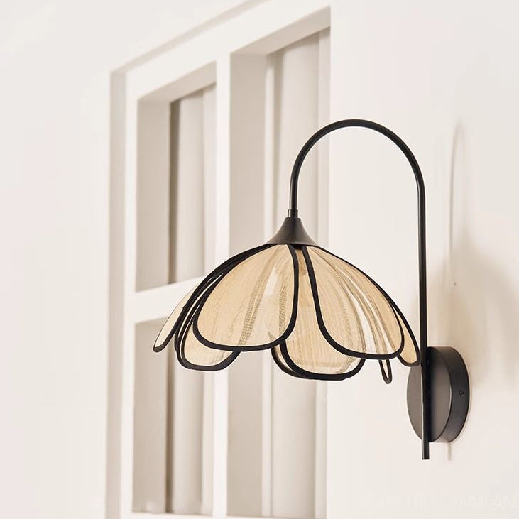 Dome Petal Fiber Woven Wall Lamp