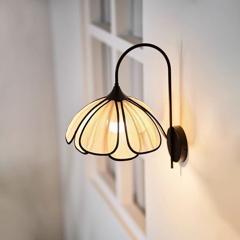 Dome Petal Fiber Woven Wall Lamp