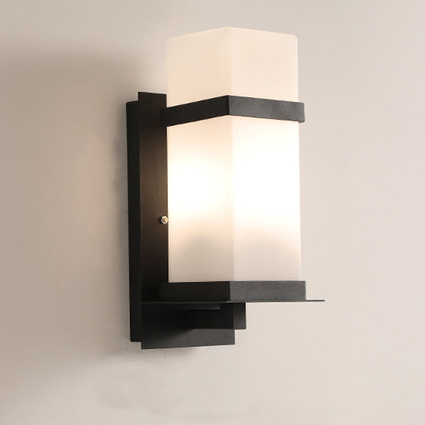 Rectangular Iron Frame Glass Outdoor Light