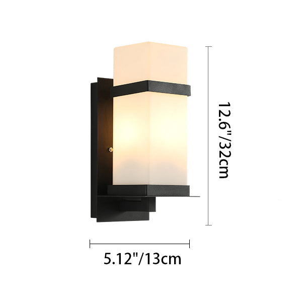 Rectangular Iron Frame Glass Outdoor Light