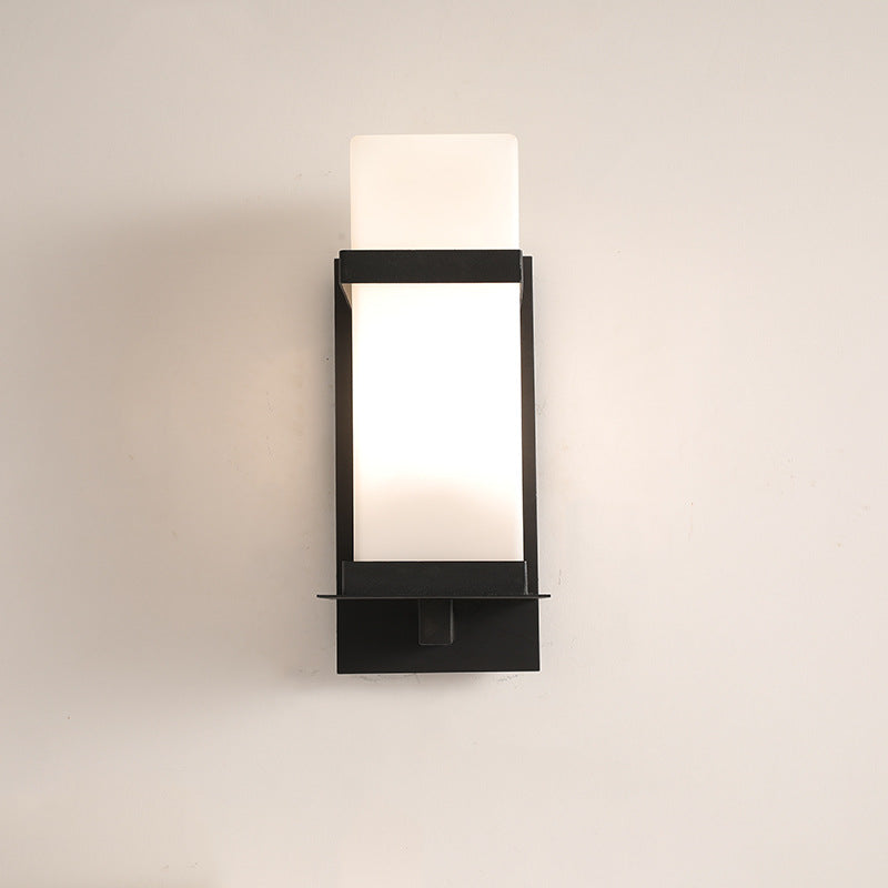 Rectangular Iron Frame Glass Outdoor Light