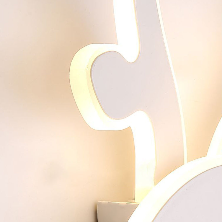 Half Round Antlers Bunny Wall Lamp