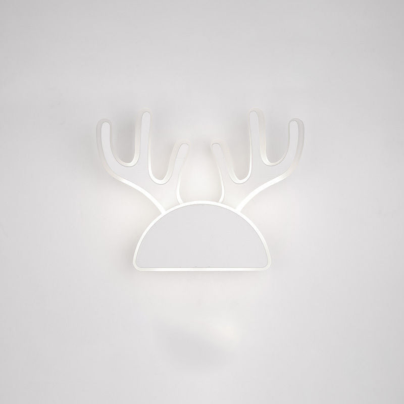 Half Round Antlers Bunny Wall Lamp
