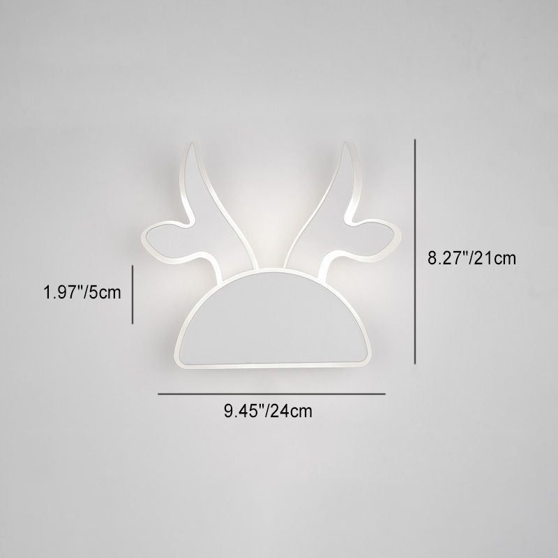 Half Round Antlers Bunny Wall Lamp