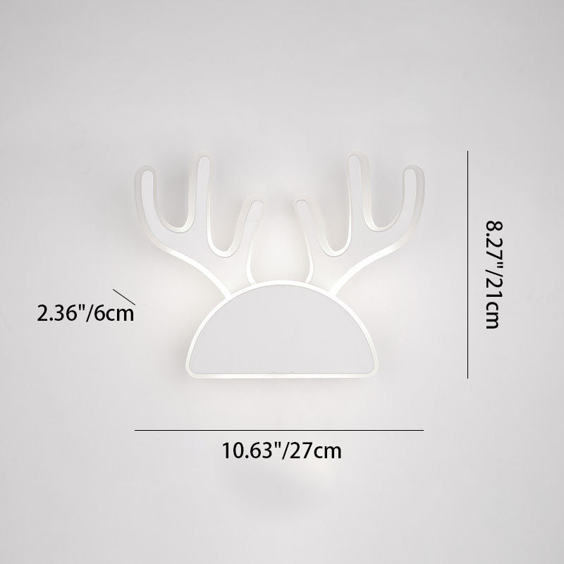 Half Round Antlers Bunny Wall Lamp