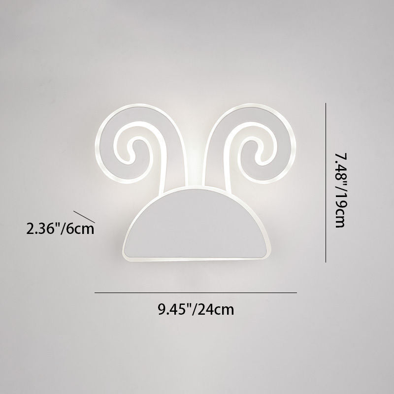 Half Round Antlers Bunny Wall Lamp
