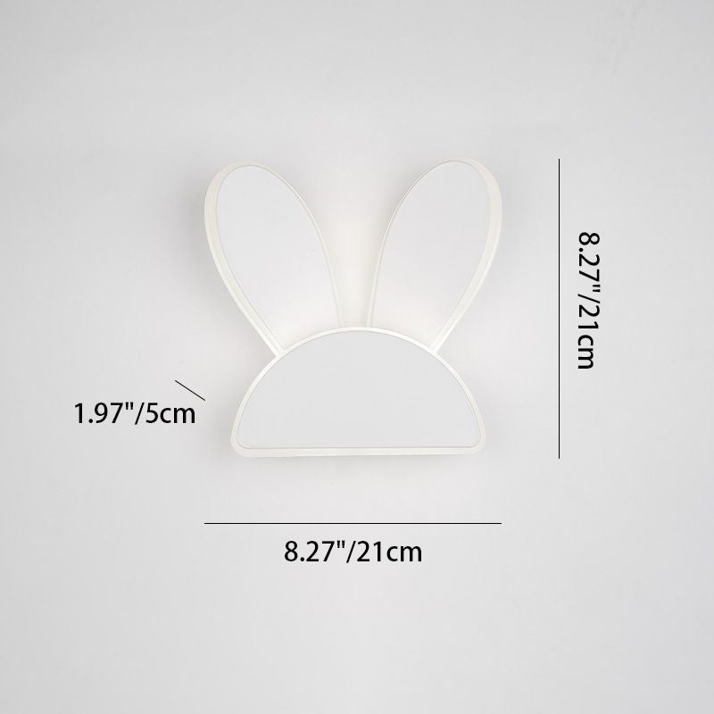 Half Round Antlers Bunny Wall Lamp