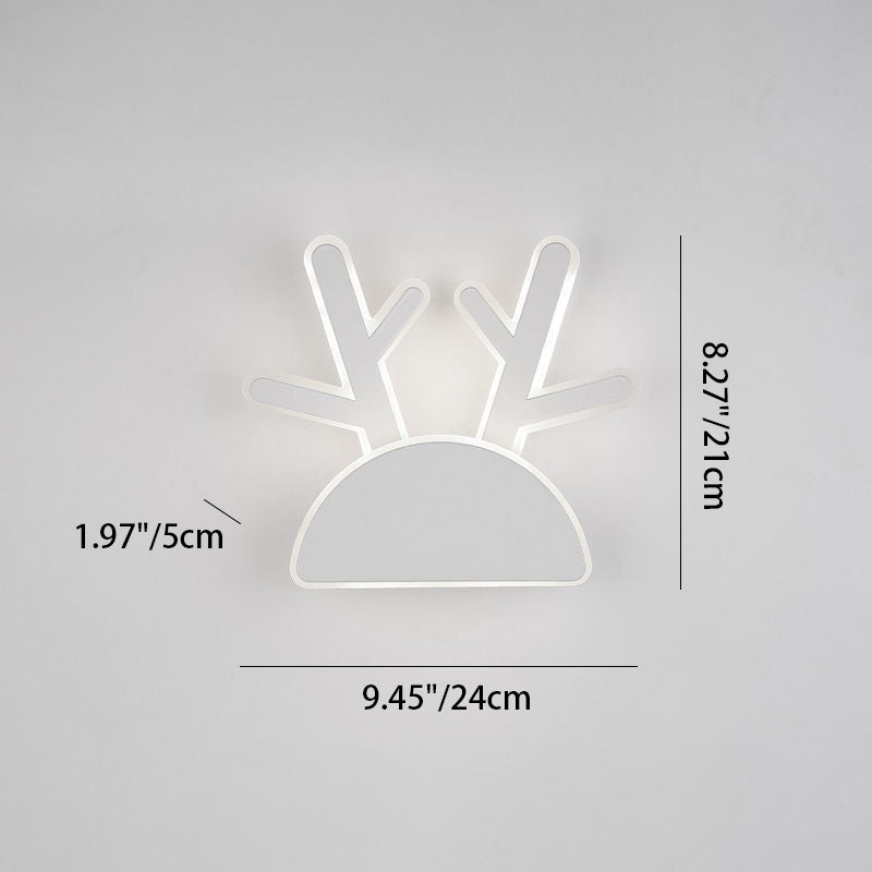 Half Round Antlers Bunny Wall Lamp