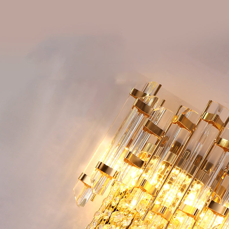 Round Octagonal Beaded Iron 3-Light Wall Lamp