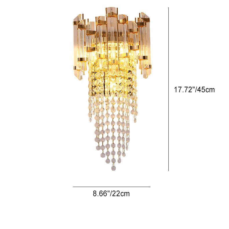 Round Octagonal Beaded Iron 3-Light Wall Lamp