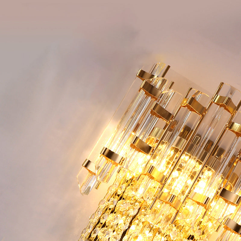 Round Octagonal Beaded Iron 3-Light Wall Lamp