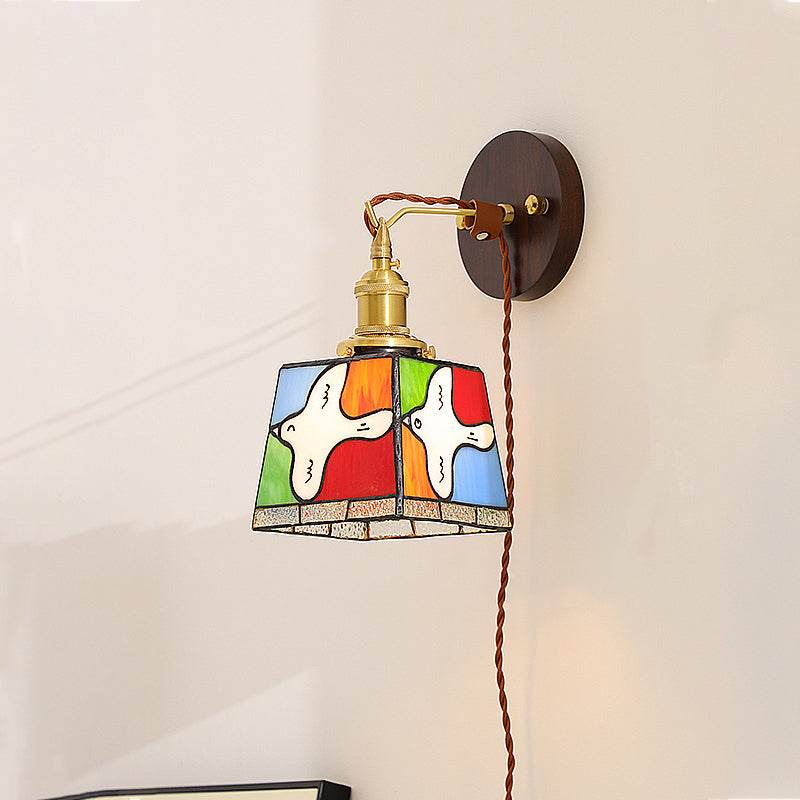 Peace Dove Square Stained Wall Lamp