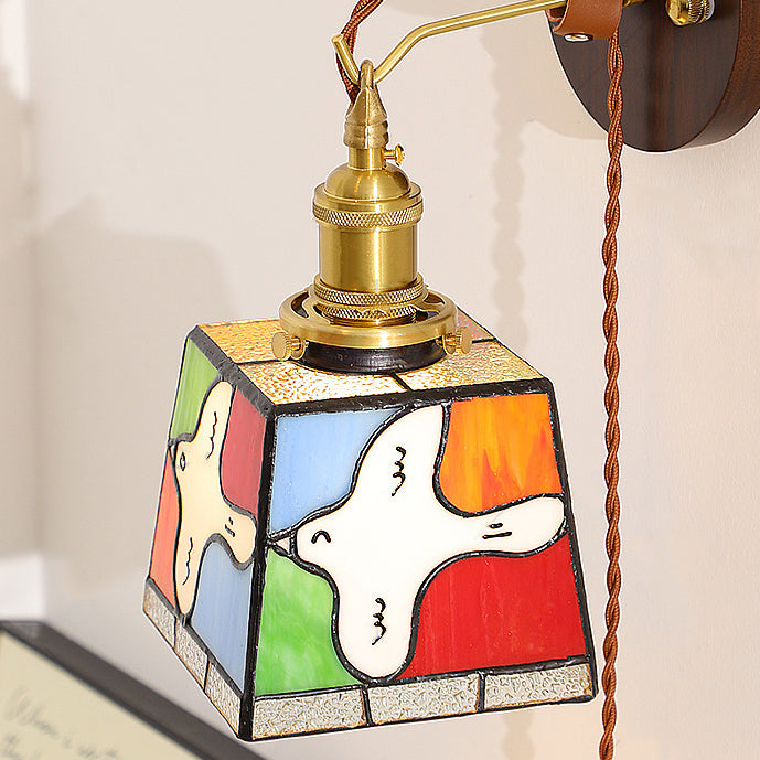 Peace Dove Square Stained Wall Lamp