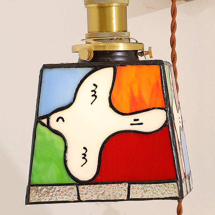 Peace Dove Square Stained Wall Lamp