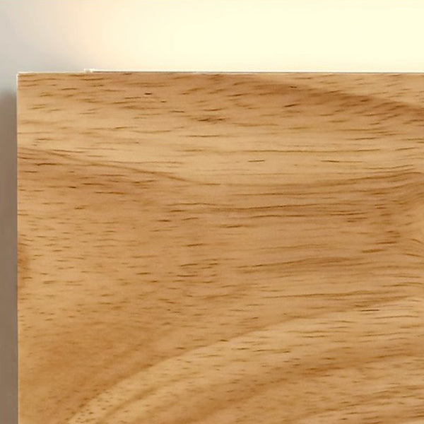 Rectangular Rubber Wood Acrylic Wall Lamp