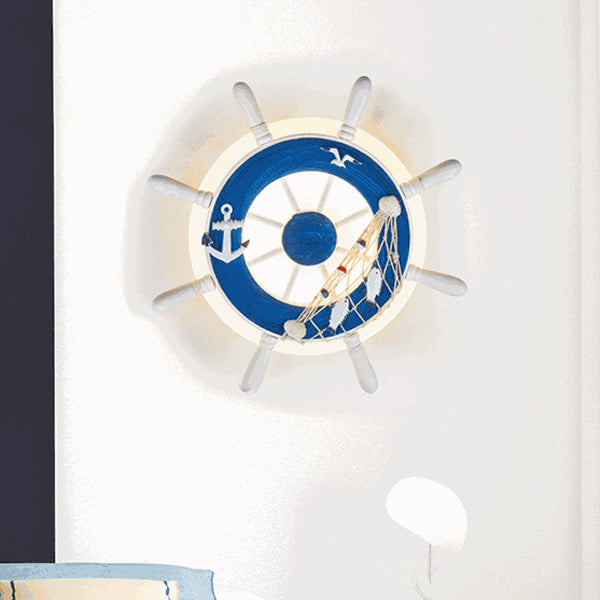 Coastal Kids Round Rudder Wall Lamp