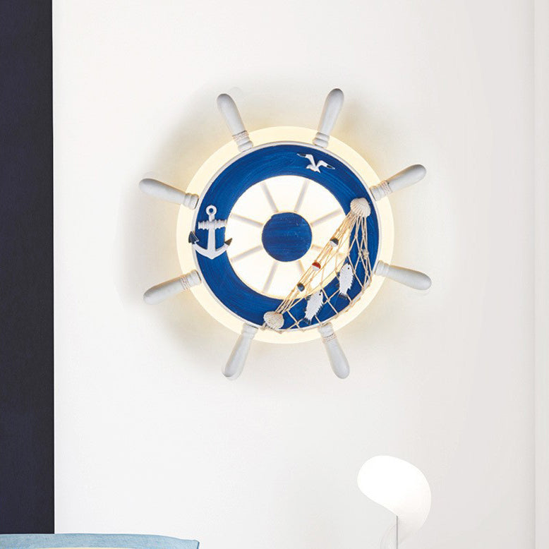 Coastal Kids Round Rudder Wall Lamp