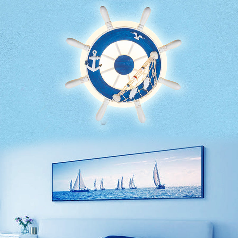 Coastal Kids Round Rudder Wall Lamp