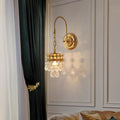 Curved Pole Round Crystal Wall Lamp