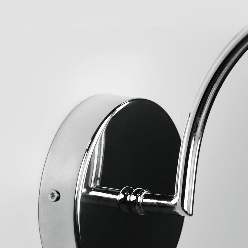 Curved Pole Globe Iron Wall Lamp