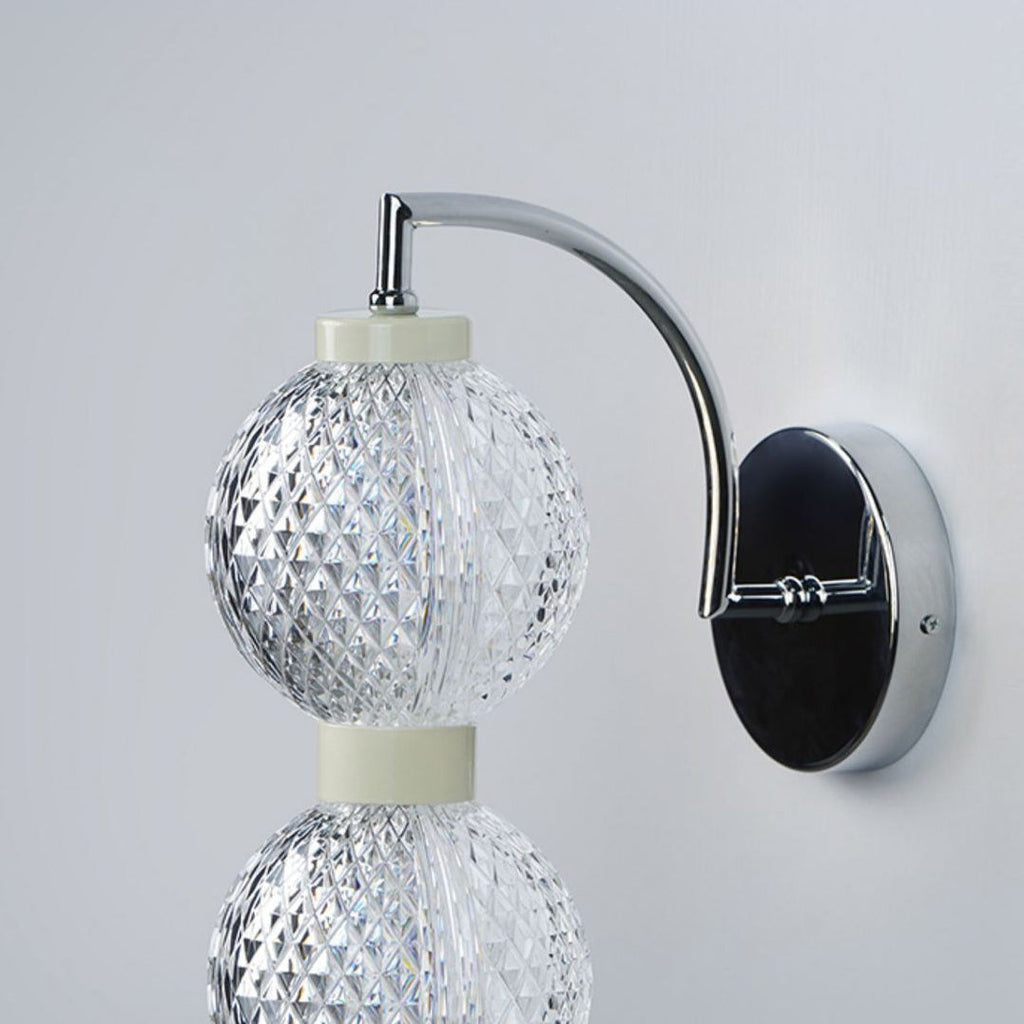 Curved Pole Globe Iron Wall Lamp