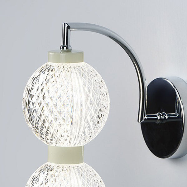 Curved Pole Globe Iron Wall Lamp