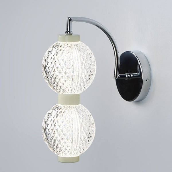 Curved Pole Globe Iron Wall Lamp