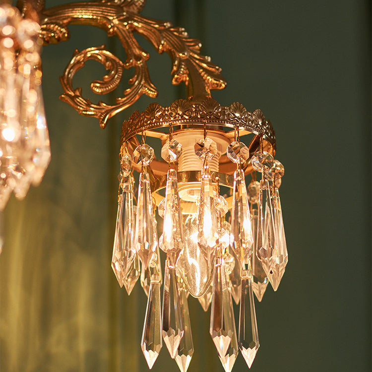 Petal Leaf Carved Brass Wall Lamp