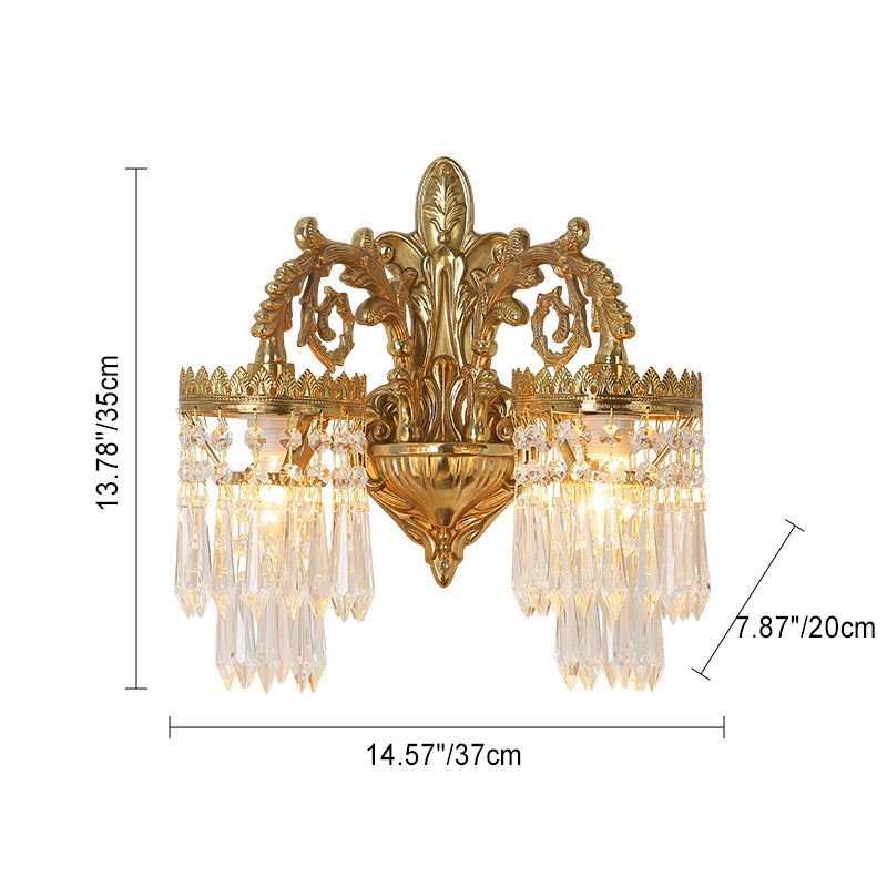 Petal Leaf Carved Brass Wall Lamp