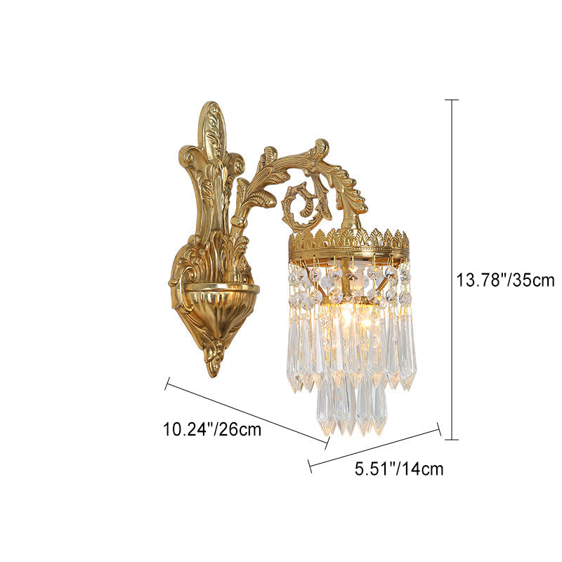 Petal Leaf Carved Brass Wall Lamp