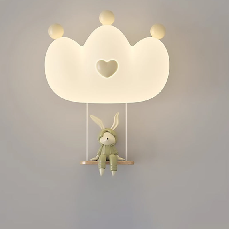 Kids Crown Animal Iron Wall Lamp
