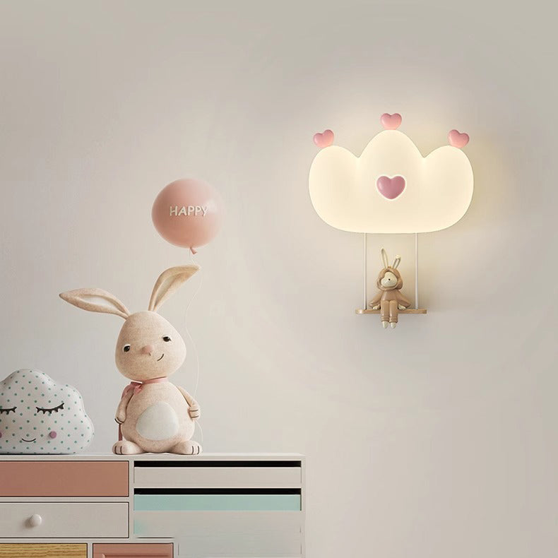 Kids Crown Animal Iron Wall Lamp