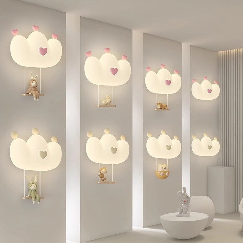 Kids Crown Animal Iron Wall Lamp