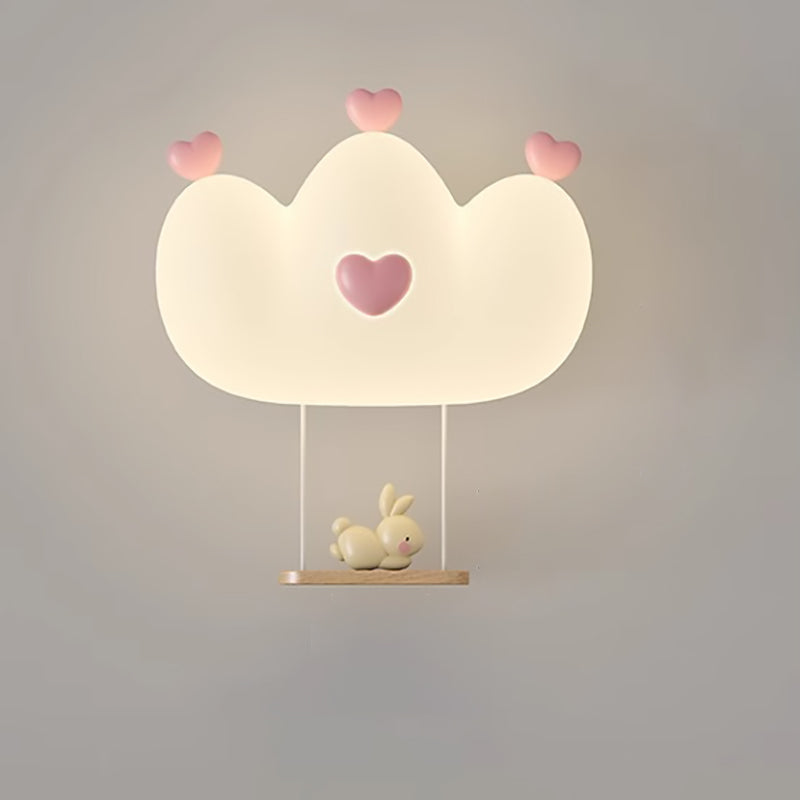 Kids Crown Animal Iron Wall Lamp