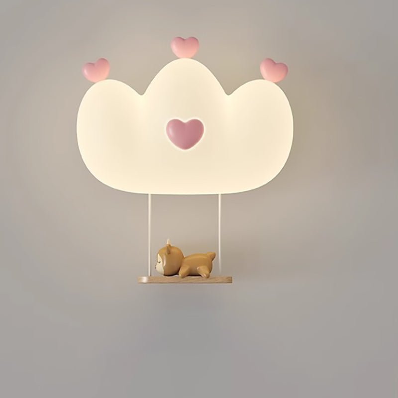 Kids Crown Animal Iron Wall Lamp