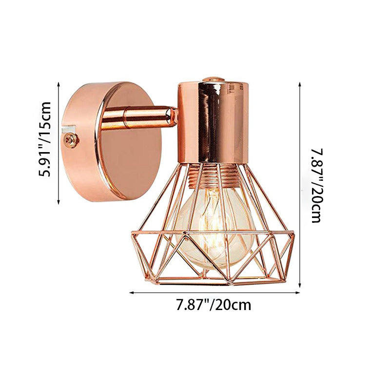 Cylinder Diamond Shape Iron Wall Lamp