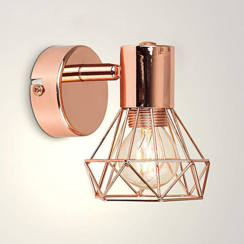 Cylinder Diamond Shape Iron Wall Lamp
