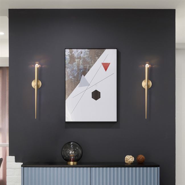 Cylinder Torch Shape Copper Wall Lamp