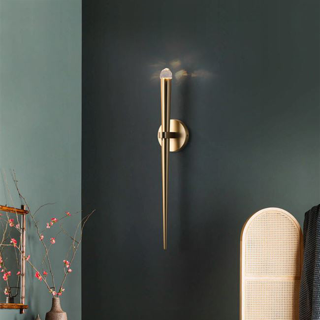 Cylinder Torch Shape Copper Wall Lamp