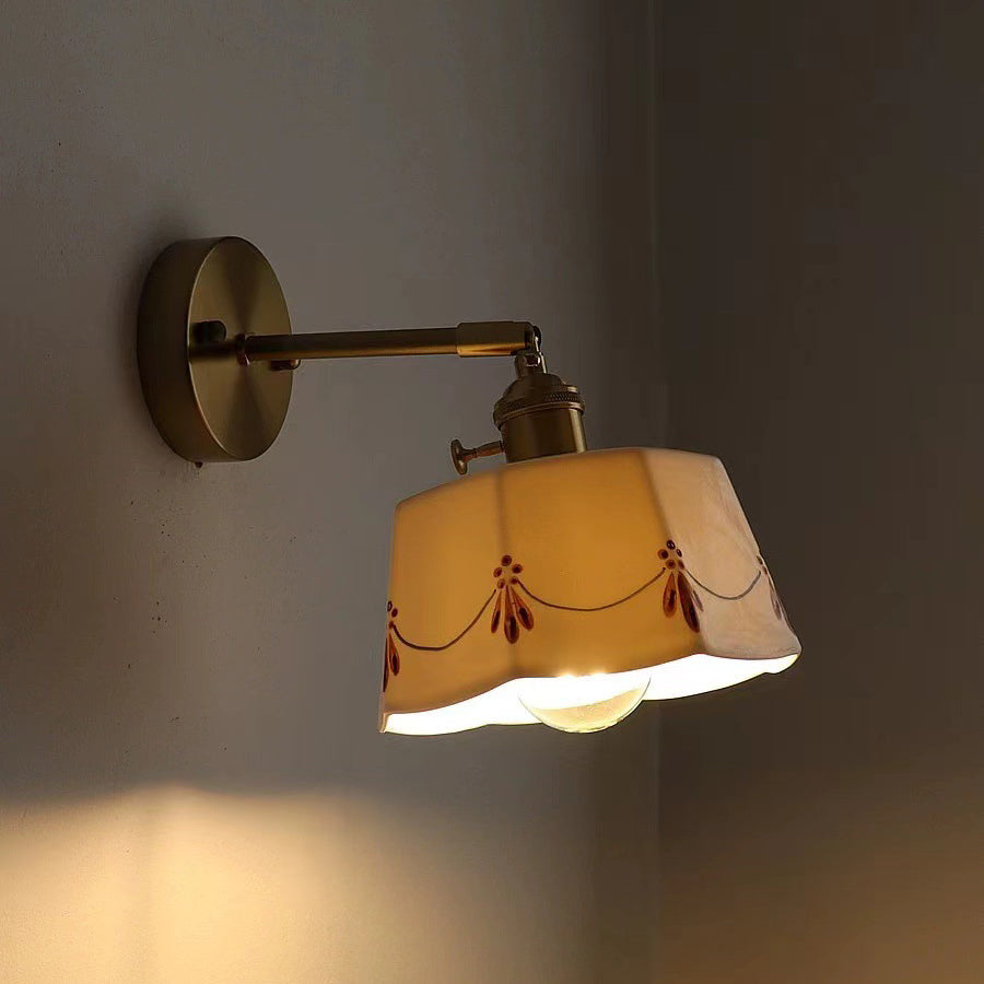 Octagonal Trapezoidal Firework Printed Wall Lamp
