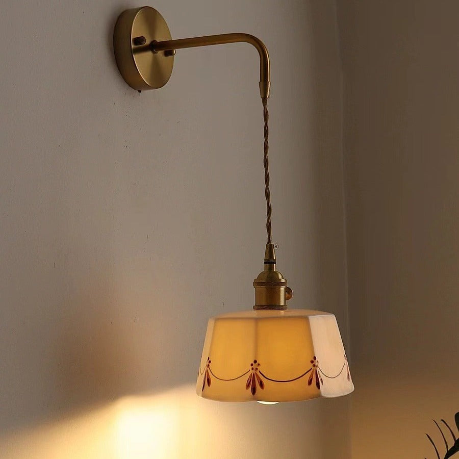 Octagonal Trapezoidal Firework Printed Wall Lamp