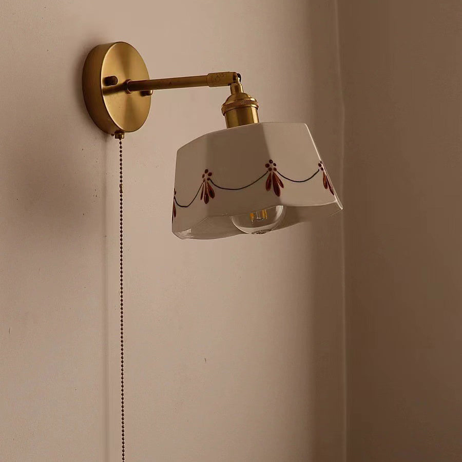 Octagonal Trapezoidal Firework Printed Wall Lamp
